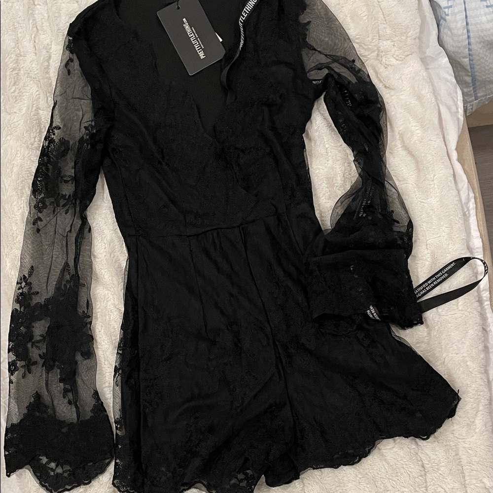 PrettyLittleThing lace one piece shorts uk sz6 USA 2
